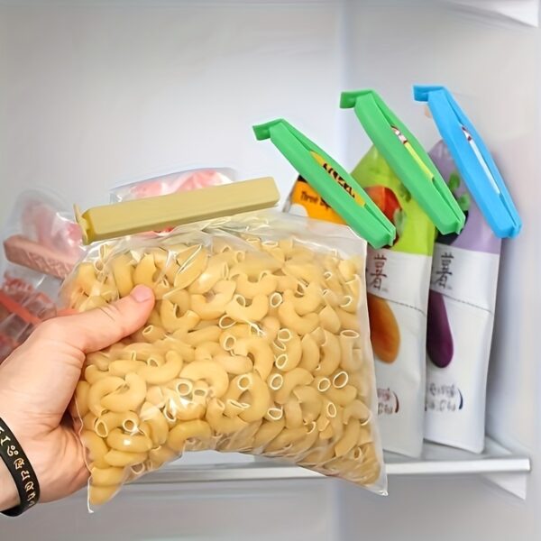 10-Pack Plastic Food Bag Clips, Reusable Moisture-Proof & Dust-Proof Seal Clamps for Snack Bags, Kitchen Storage Organizers & Accessories - Image 8