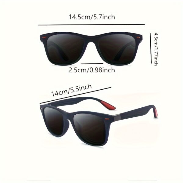 1pc Retro Square Polarized Glasses for Men and Women - Durable Plastic Frame, Anti-Reflective Gradient Lens, Adjustable Hinges, Ideal for Running and Outdoor Activities, Climbing Sports Eyewear - Image 5