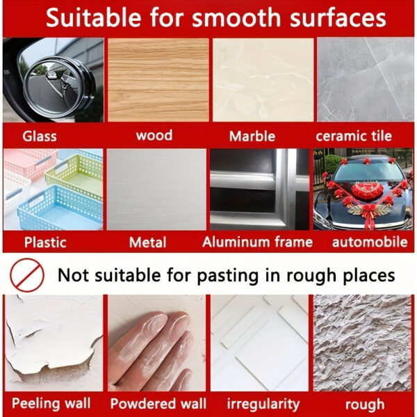 60pcs Strong Large Adhesive Hooks Multi-functional Stainless Steel Kitchen Hooks No Trace Adhesive Door Back No Drilling Required - Image 6
