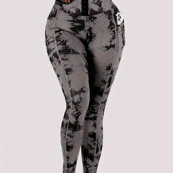High Waist Tie Dye Tummy Control Leggings, Women's Activewear Wide Waistband Fitness Gym Sports Yoga Workout Running Butt Lifting Tight Pants - Image 20