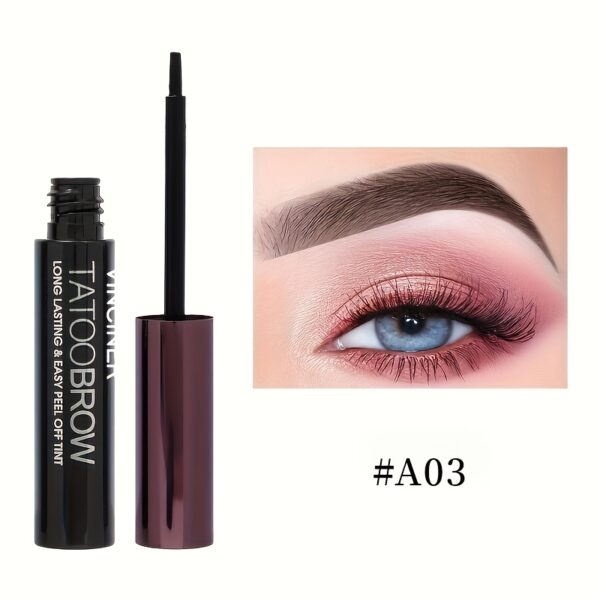 Waterproof Dye Eyebrow Gel Semi-Permanent Long Lasting Black Brown Eyebrow Tattoo Tint Sweatproof Film Forming Tearing Off Eyebrow Cream - Image 3
