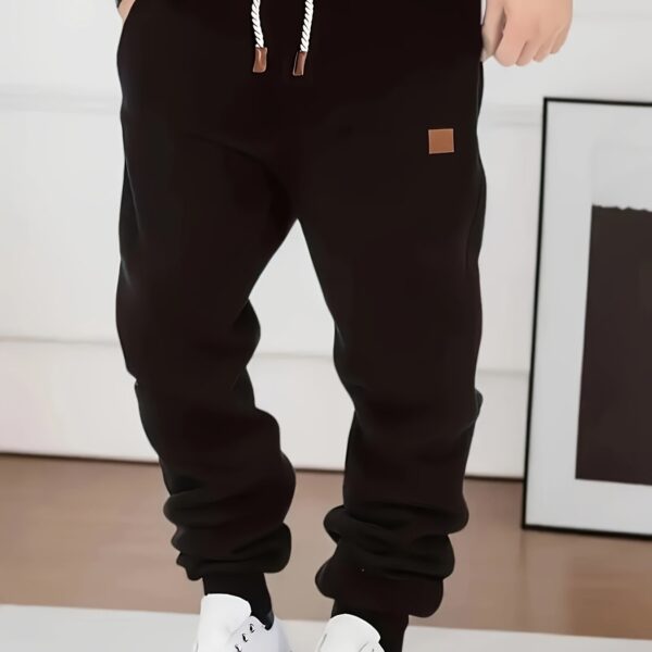 Men's Slim Fit Casual Trousers Drawstring Waist Sweatpants For Autumn And Winter - Image 16