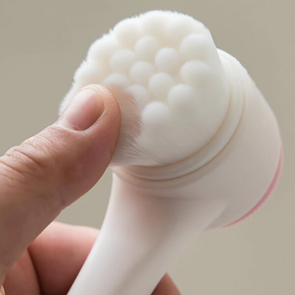 1pc Facial Cleansing Brush, Face Exfoliating Pore Deep Cleansing Brush, Double Side Silicone & Soft Bristle Face Wash Brush, Face Scrubber For Skincare - Image 8