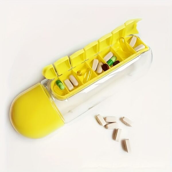 Creative Two-in-one Medicine Box Water Cup Seven-day Divided Outdoor Portable Water Bottle One-week Medicine Box Cup - Image 5