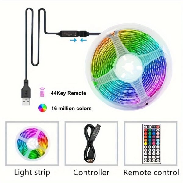 Wireless Infrared Remote Control RGB LED Strip Lights Flexible Ribbon Lamp Decor for Living Room Atmosphere Lighting Decoration String - Image 4