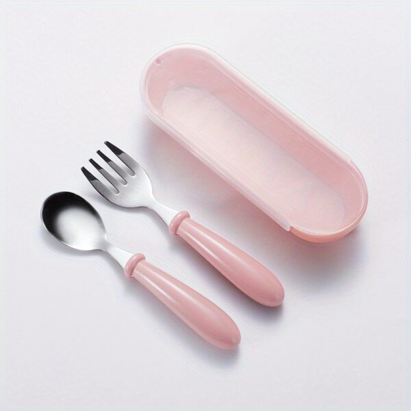 [Customized] Personalized Any Name Children's Tableware Spoon And Fork Storage Box Set, Children's Tableware Set Easter Gift - Image 5