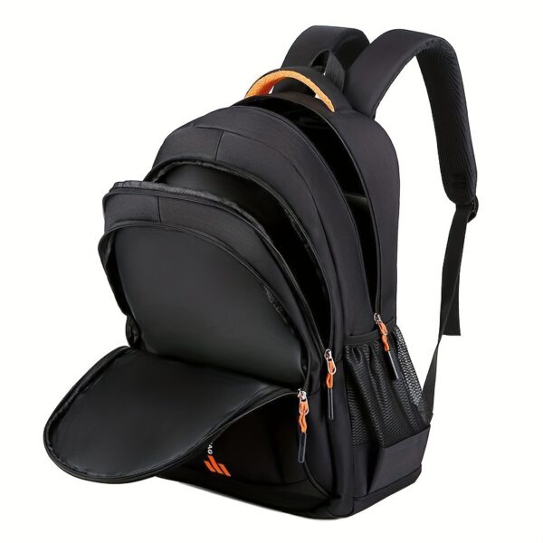 Large Capacity Travel Backpack for Men - Durable Nylon, Adjustable Straps, Multi-Compartment Business and School Bag, Black, Backpack for Travel - Image 6