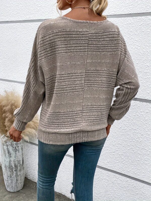 Solid Crew Neck Pullover Sweater, Casual Batwing Sleeve Loose Sweater, Women's Clothing - Image 9