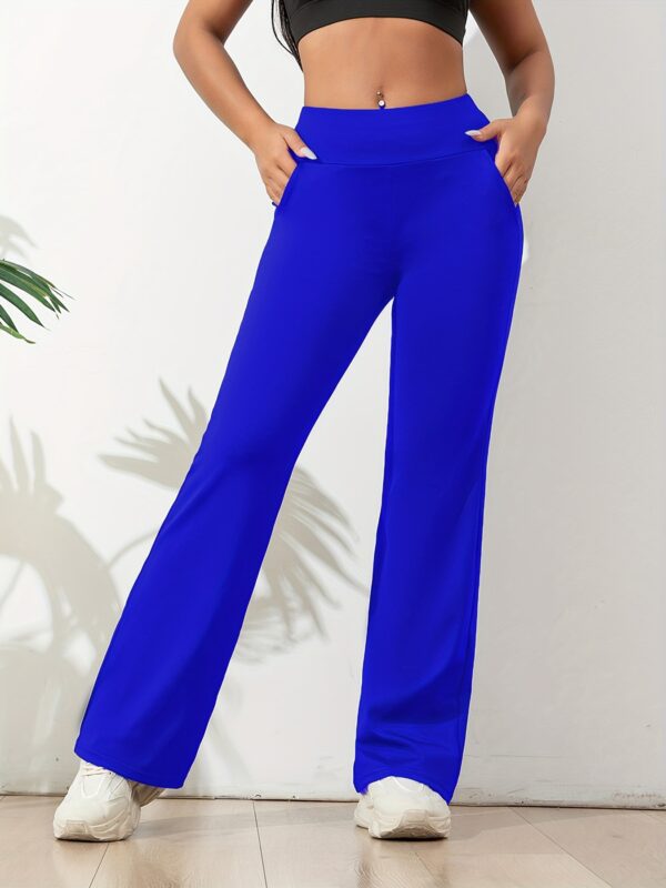 Solid Color Casual Yoga Pants, High Elastic Running Fitness Workout Quick Drying Pants, Women's Activewear - Image 4