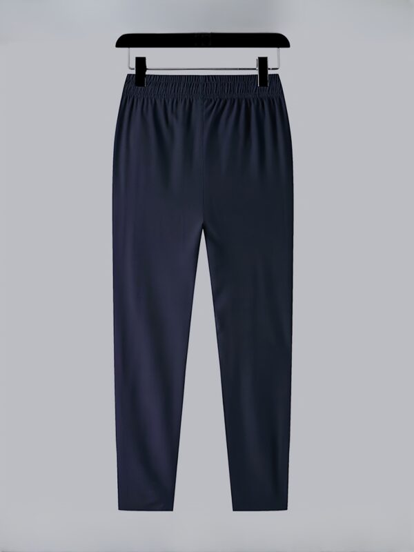 Men's Fashionable Letter Print Elastic Waist Trousers - Breathable, Casual, Zipper Pockets, Drawstring Design - Ideal for Outdoor Activities, Travel, Hiking, and Gift-Giving - Image 8