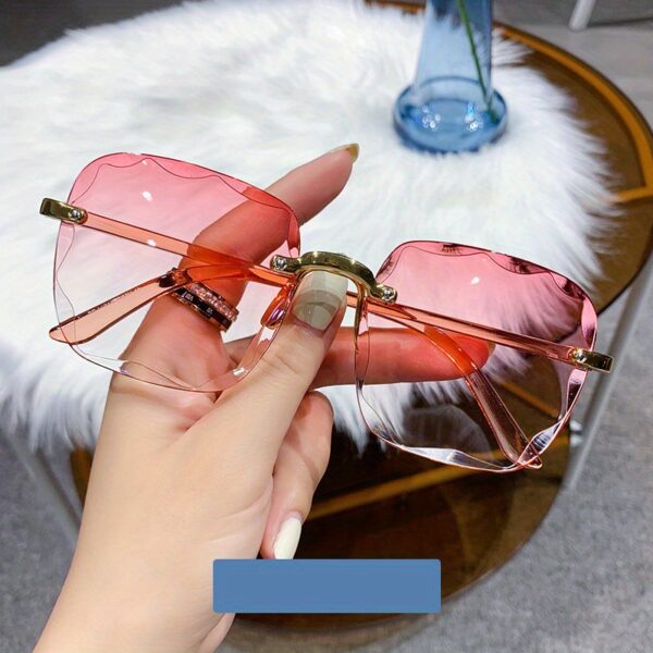 Square Rimless Fashion Fashion GlassesFor Women Men Summer Gradient Sun Shades For Vacation Beach Travel (Not Include Glasses Case) - Image 3