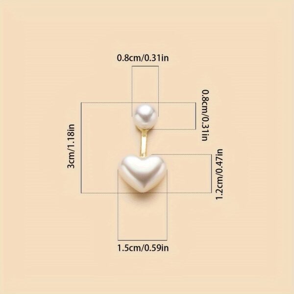 1 Pair Vintage Style Heart-Shaped Imitation Pearl Stud Earrings, Simple Luxury Fashion Dangle Earrings for Women, Versatile Temperament Jewelry for Daily and Party Occasions, Novelty Earrings - Image 6