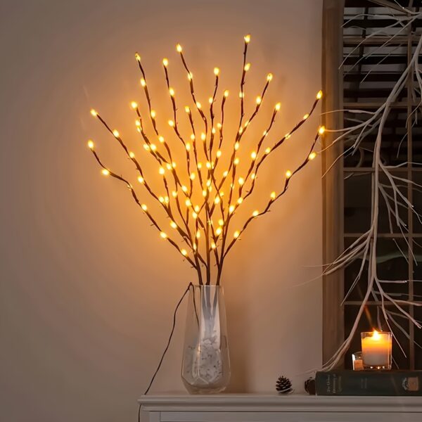 1pc 20 LED Branch Lights - Indoor Decoration Lighting - Fairy Lights With Branch Design (No Batteries, Please Bring Your Own 2 AA Batteries) For Party Eid Al-Adha Mubarak Dormitory Decor, Halloween Decor, Christmas Decor, Holiday Gifts - Image 4