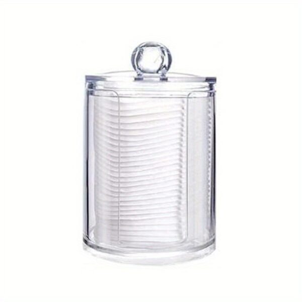 1/2/3pcs Clear Acrylic Makeup Organizer With Cotton Pad Swab Holder And Makeup Pads Jar - Efficient Cosmetic Storage Box For Makeup And Skincare Products - Image 3