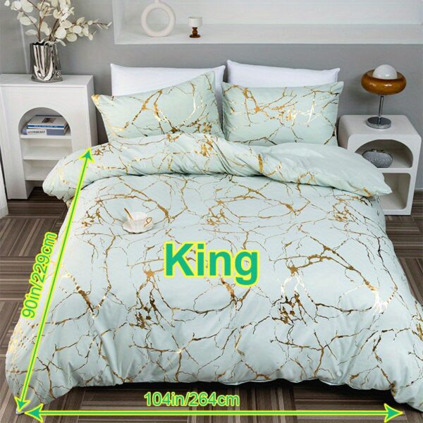 3pcs Classic Hot Stamping Texture Quilt Cover Set - Image 29