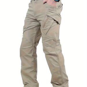 Men's Durable Cargo Pants, Men's Tactical Pants With Multi Pockets For Outdoor Hiking Camping, Spring Fall