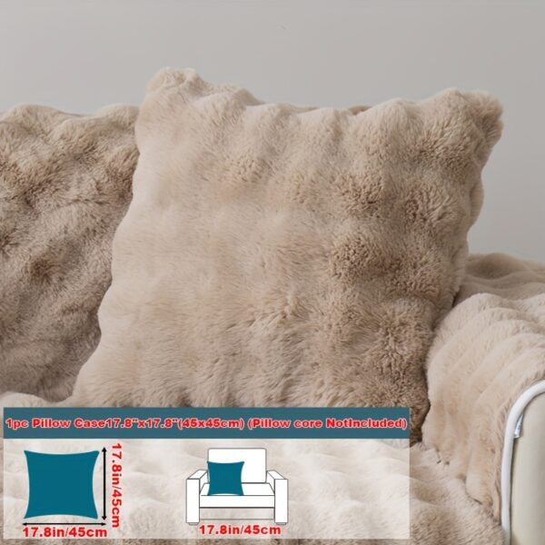 1pc Imitation Rabbit Plush Sofa Cover Winter Warm Thick Plush Soft Sofa Slipcover Pet Favorite Non-slip Protective Couch Cover Furniture Protector For Bedroom Office Living Room Home Decor - Image 28