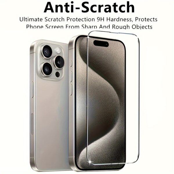 iPhone HD Tempered Glass Screen Protection - 4pcs for 11 12 13 14 15 Pro Max 14 15 Plus - Protective Glass Film - Image 2