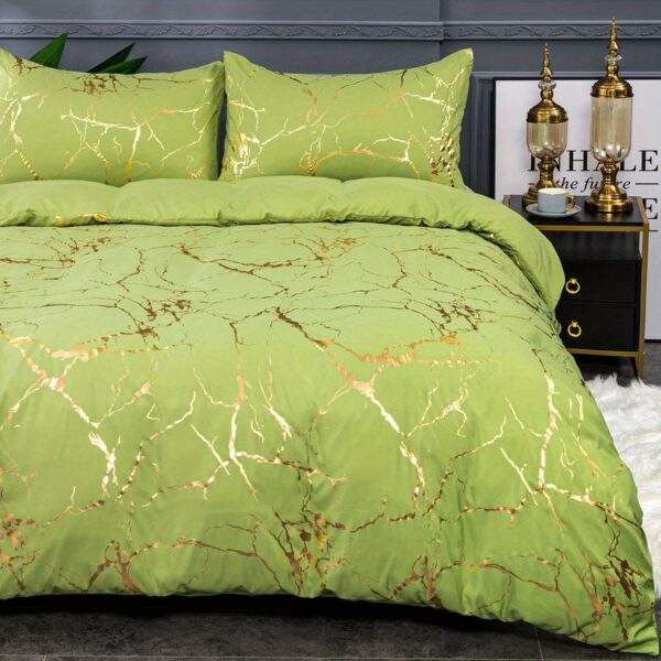 3pcs Classic Hot Stamping Texture Quilt Cover Set - Image 58