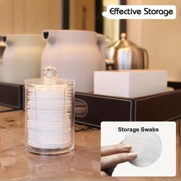 1/2/3pcs Clear Acrylic Makeup Organizer With Cotton Pad Swab Holder And Makeup Pads Jar - Efficient Cosmetic Storage Box For Makeup And Skincare Products - Image 10