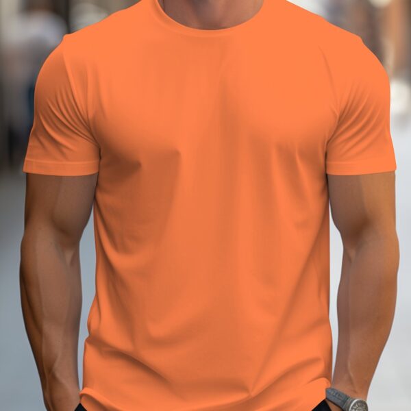 Solid Color Men's Round Neck Short Sleeve Tee Fashion Regular Fit T-Shirt Top For Spring Summer Holiday - Image 15