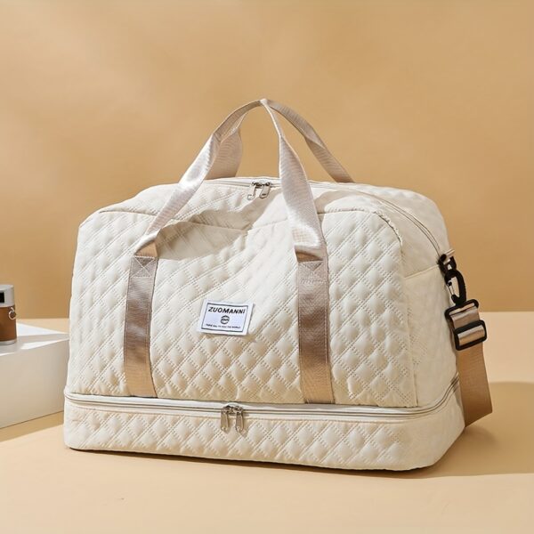 Ultra-Lightweight Large Capacity Argyle Travel Duffle Bag - Spacious & Highly Portable for Overnight Trips, Stylish Luggage Solution - Image 2