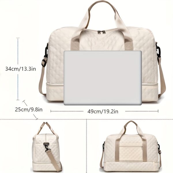 Ultra-Lightweight Large Capacity Argyle Travel Duffle Bag - Spacious & Highly Portable for Overnight Trips, Stylish Luggage Solution - Image 4