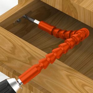 1pc Electric Drill Universal Joint, Orange, Universal Soft Shaft, Electric Screwdriver Drill Bit Extension Holder, Hand Drill Connecting Rod, Multi-functional Flexible Drill Bit Holder