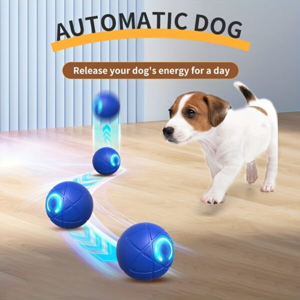 USB Rechargeable Interactive Dog Bouncing Ball Toy - Durable Thermoplastic Rubber, Suitable for All Breeds
