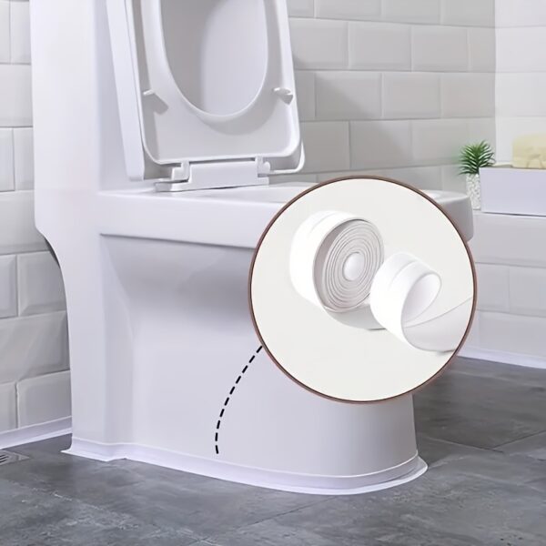 White Waterproof Seam Tape for Kitchen & Bathroom – Flexible Sealant Strip for Sink, Toilet, and Wall Corners, 2.2cm Width, Glass Fiber Material - Image 3