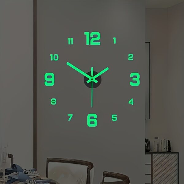 1pc NONZHU 3D Digital Wall Clock, Large Luminous LED Display, Silent Battery-Powered, Acrylic Material, Ideal for Living Room & Bedroom Decor, Christmas Photography Background Lighting Prop, Studio Photography Lighting, Background Decoration, Prop Lightin