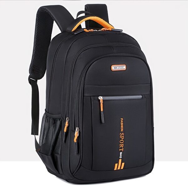 Large Capacity Travel Backpack for Men - Durable Nylon, Adjustable Straps, Multi-Compartment Business and School Bag, Black, Backpack for Travel - Image 9