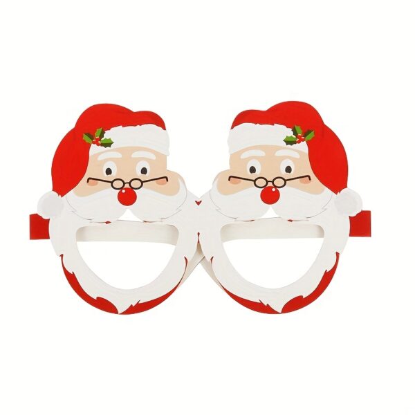 9 Pairs Santa Claus Christmas Tree Elk Paper Glasses, Frame Christmas Glasses, Photo Props, Christmas Decoration - Image 5