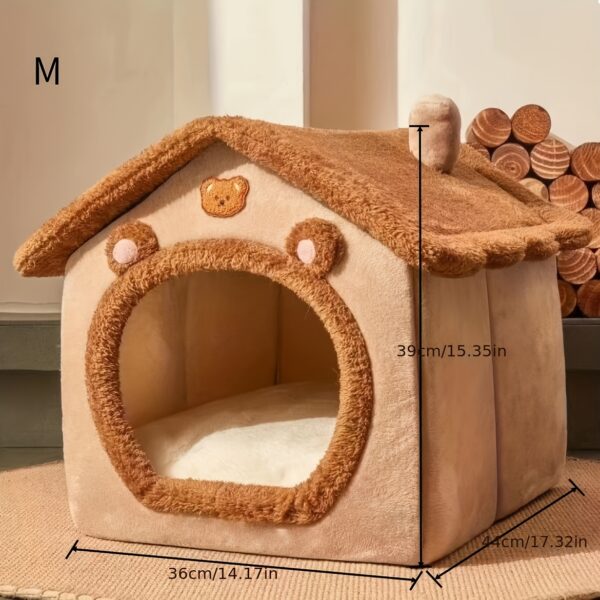 1pc Pet Bed House For Cats, Removable And Washable Cat House, Winter Warm Cat Bed Soft And Comfortable Puppy Cave Nest Christmas Gift - Image 4