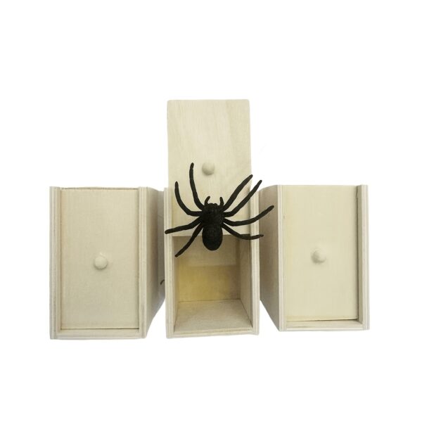 [Fun Surprise Spider Box Toy] Original Spider Prank Box, Fun Wooden Box Toy Prank, Funny Christmas Halloween Gift Box Surprise Toy and Prank Gift Practical Joke Kit, Surprise Your Family and Friends with this Fun Wooden Toy Spider Box - Handmade Creative - Image 4