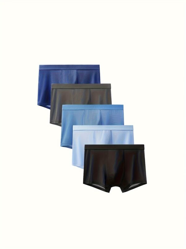 Set of 5 Men'S Solid Color Boxer Shorts - Image 2