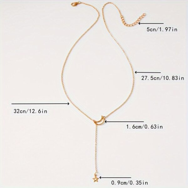 Monochrome Circle With Rod Y-Necklace Alloy Neck Jewelry Simple Style Clavicle Necklace For Women - Image 8