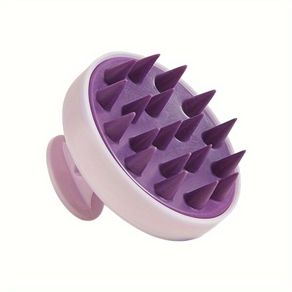 Manual Silicone Head Massager Brush - Gentle Exfoliating Scalp Massage Comb for Hair Growth & Light Beige Health, Soft Light Beige-Friendly Design, No Battery Needed, 3 Colors (Light Blue, Green, Black) - Image 3