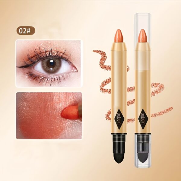 Glitter Highlighter Eyeshadow Pencil Shimmer Contouring Brightening Double-headed Eyeshadow Stick Lazy Eyeshadow Makeup Contains Plant Squalane Formula - Image 5