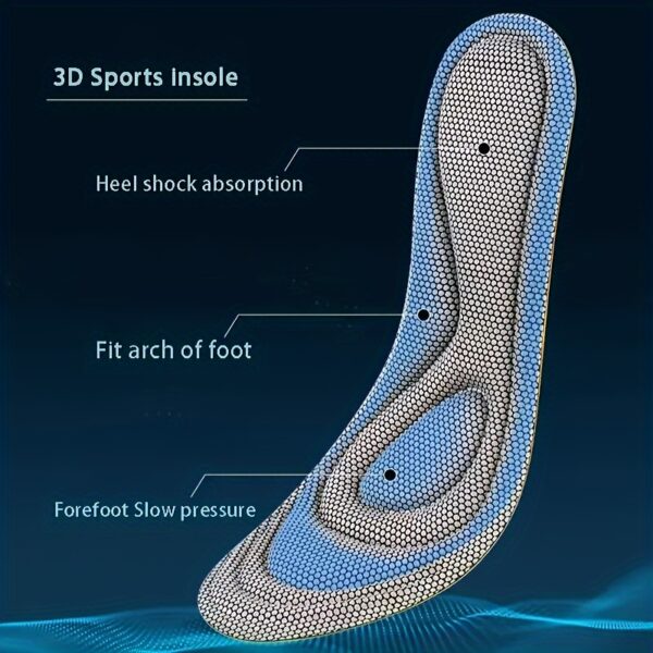 1 Pair Ultra-Comfort 5D Memory Foam Orthopedic Insoles for Men and Women - Anti-Odor, Sweat-Absorbing, Massage, and Arch Support for Running, Sports, and Daily Wear - Breathable, Ergonomic, and Anti-Fatigue Foot Care Solution - Image 6