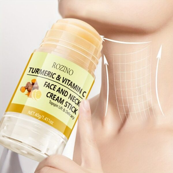 ROZINO Turmeric & Vitamin C Hydrating Face and Neck Cream Stick, 40g - Moisturizing, Lock-in Hydration for Smooth, Radiant Skin, Hypoallergenic, Suitable for All Skin Types - Image 3