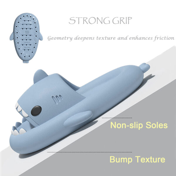 Cartoon Shark Non-slip Slides Slippers, Lightweight Quick Drying Slides For Men Women, Slippers For Indoor Outdoor Beach Shower House Shoes - Image 4