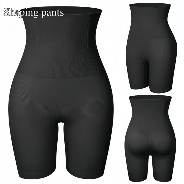 1pc High-Waist Tummy Control Shapewear Shorts for Women - Seamless, Butt Lifting, Comfortable Fit in Black or Beige, Ribbed Texture, Postpartum Support & Fitness Girdle Briefs, Seamless Undergarment|Invisible Waistband|Smooth Seamless Design - Image 12