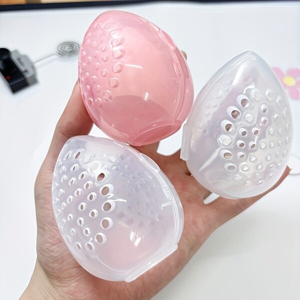 Protective Makeup Sponge Travel Case - Breathable Beauty Blender Holder with Clear Storage Box - Image 13