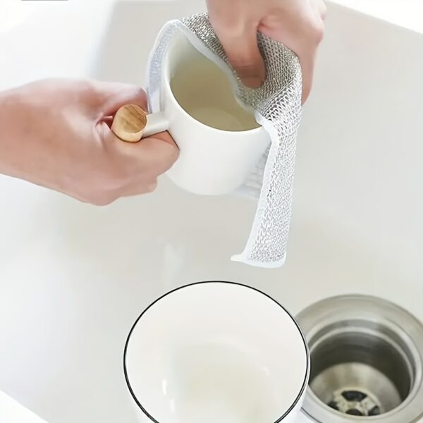 6pcs Non-Scratch Wire Dishcloth, Multipurpose Wire Dishwashing Rags For Wet And Dry, Easy Rinsing, Reusable, Wire Cleaning Cloth Wire Dish Towels For Kitchen, Sinks, Pots, Pans - Image 9