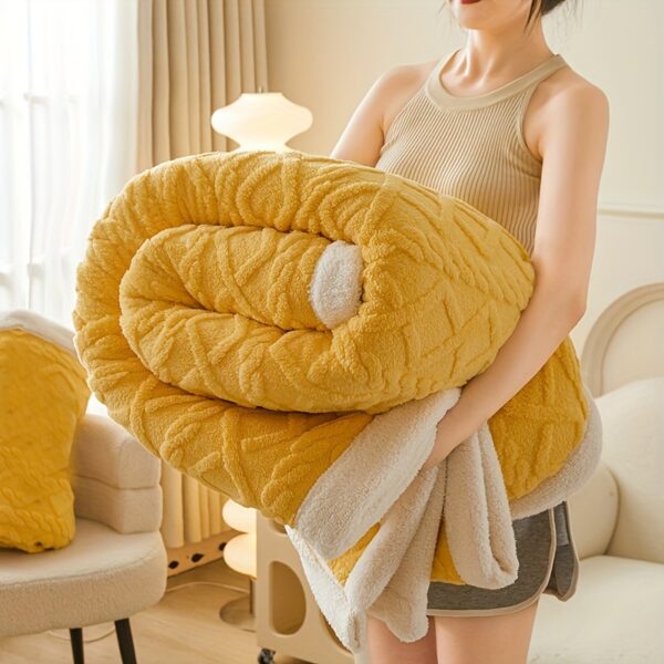 1pc Double-Sided Fleece Bed Blanket, Autumn And Winter Thickened Sofa Blanket, Air Conditioning Blanket, Suitable For All Seasons, Christmas present - Image 20