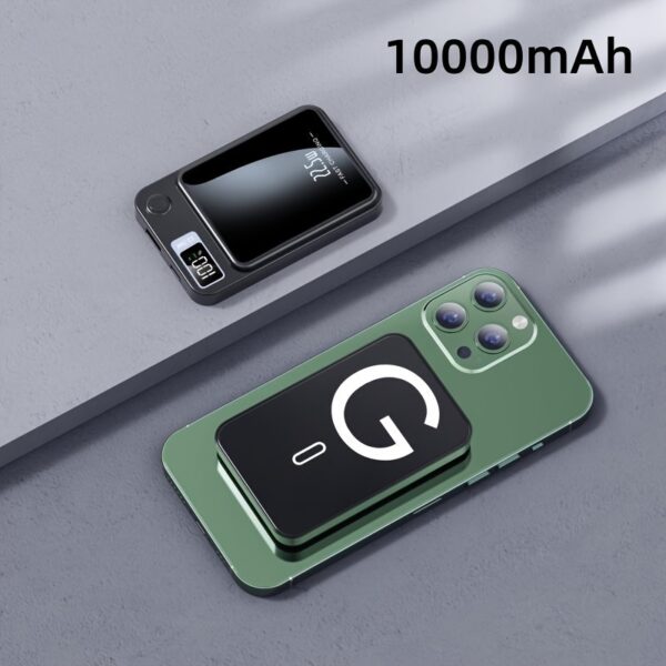 New 5000/10000mAh Magnetic Wireless Power Bank 22.5W/PD20W Suitable for Apple 15pro/14max/13/12 Android Mobile Phones USB/Type-C Portable Charger with LED Power Display Outdoor Travel Emergency Backup Power Bank - Image 7