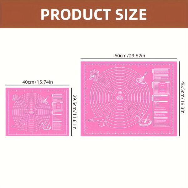 1pc EVA Non-Stick Reusable Baking Mat with Measurements, Food-Grade Dough Rolling & Kneading Pad for Bread, Candy, Cookies, Pastry - Kitchen Cooking Tool for Christmas, Halloween, Easter, Thanksgiving, Valentine'S Day - Image 2