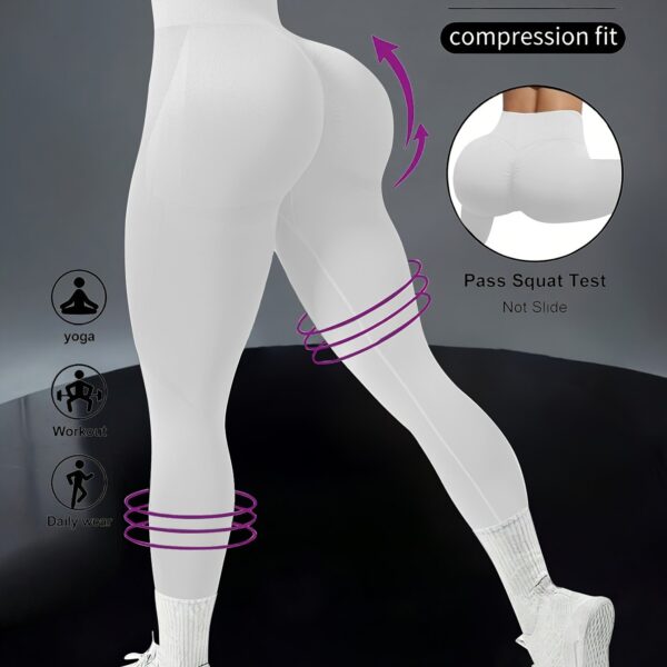 High Waist Solid Color Seamless Yoga Leggings, Women's Activewear, Wide Waistband Fitness Running Workout Sports Pants - Image 18