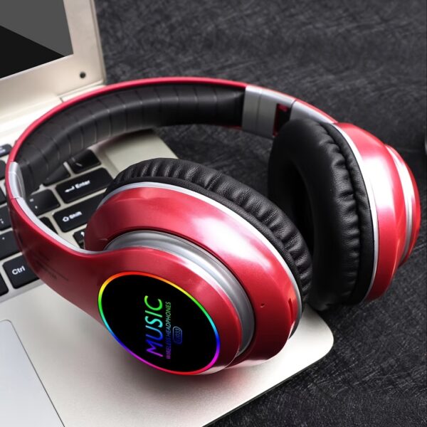 [Wireless Deep Bass Headphones] Foldable Wireless Headphones with Deep Bass, Lightweight Gaming Earbuds with Built-in Mic, 3.5mm Audio Cable Compatible, USB Type-C Charging, Non-Waterproof, Push Button Volume Control, for Travel & Work, Adult - No Charger - Image 16